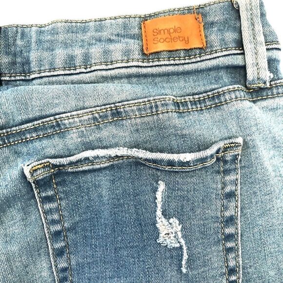 Simple Society Jeans Women’s Size 3 / 26 Destroyed Destructed Light Wash - Picture 8 of 12